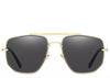 Women's black and gold square sunglasses
