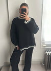 Chiara Knit Jumper & Trouser Set - Black