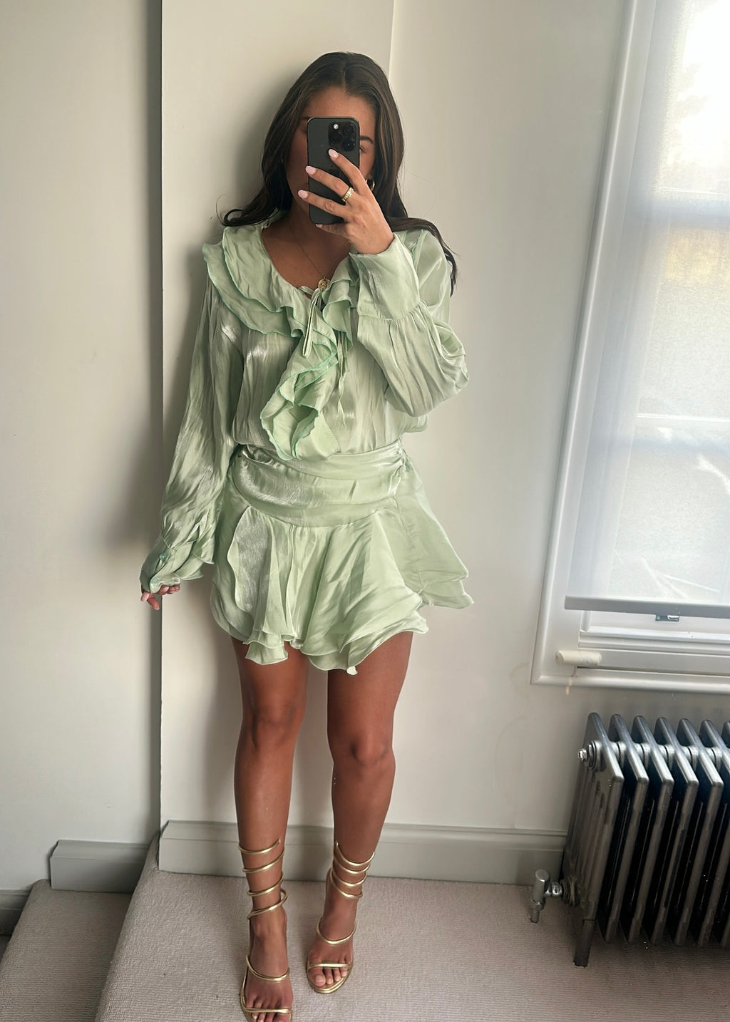 Dalia Pistachio Ruffle Co-ord Set