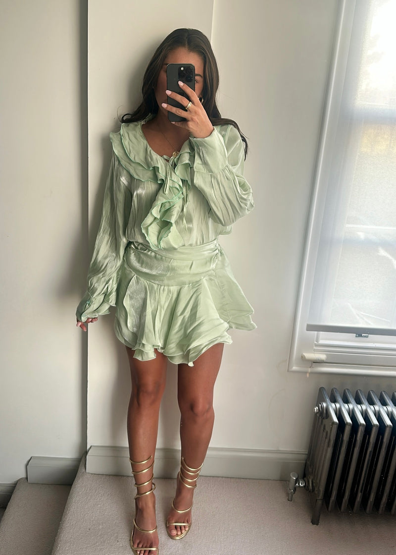 Dalia Pistachio Ruffle Co-ord Set