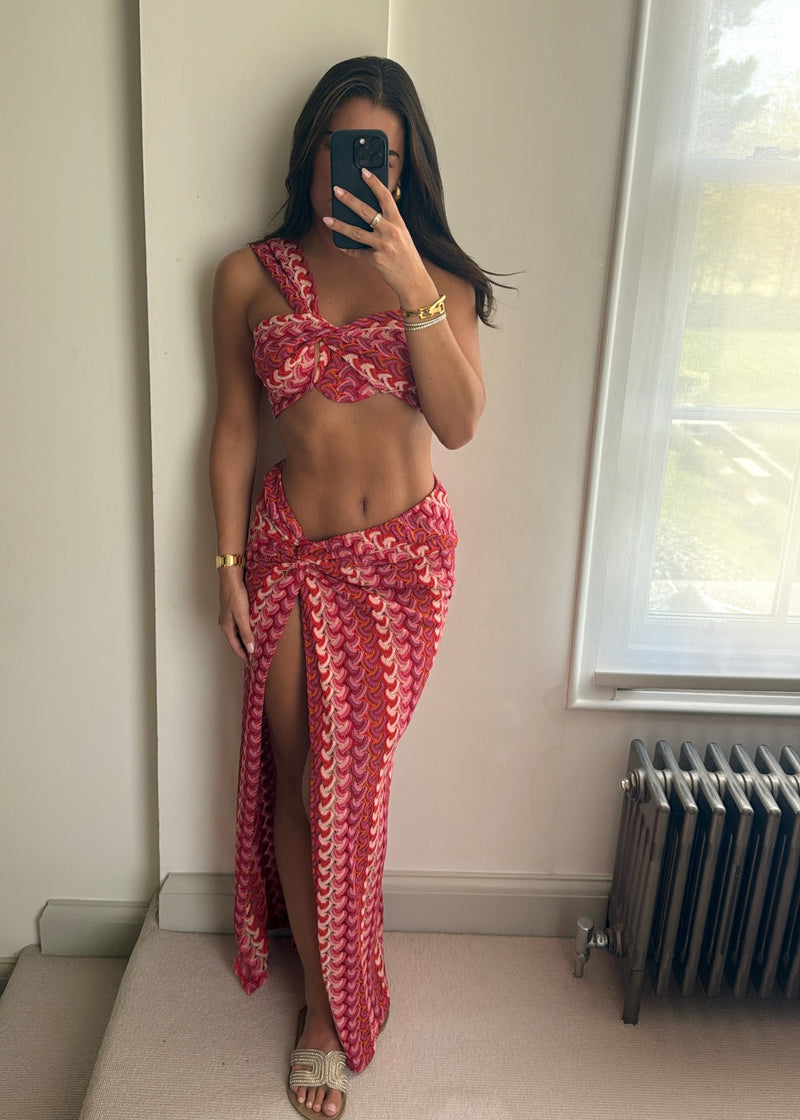 Lia Red Zigzag Co-Ord Set
