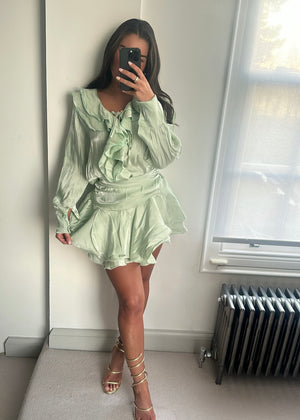 Dalia Pistachio Ruffle Co-ord Set
