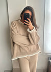 Chiara Knit Jumper & Trouser Set - Mocha
