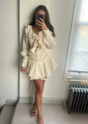 Dalia Cream Ruffle Co-ord Set