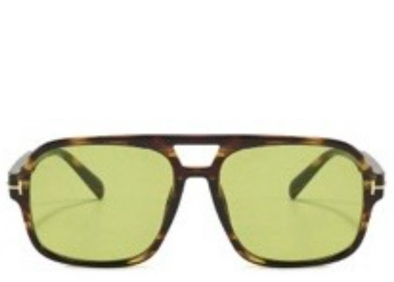 Dallas Leopard Green Tint Sunglasses