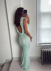 Bella Zigzag Ruffle Maxi Dress - Matcha Green