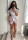 Zima Linen Premium Belted Playsuit - Pink