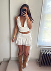 Rita Halter Skirt Set - White