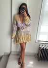 Zuri Embellished Metallic Cutout Dress - Lilac / Peach