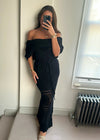 Fia Black Crochet Maxi Dress