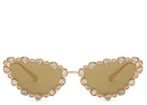 Ibiza Gold Crystal Cat Eye Sunglasses