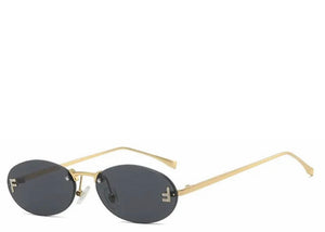 Miami Black & Gold Oval Sunglasses