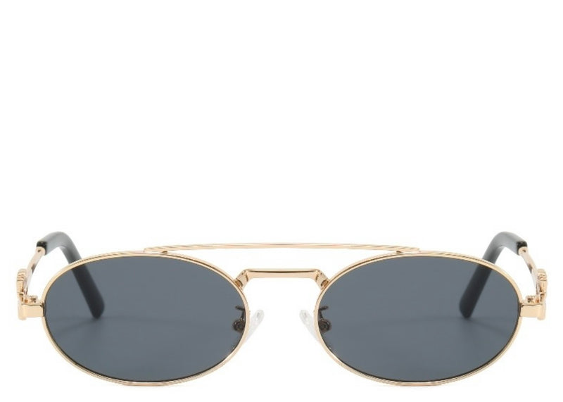 Amalfi Coast Black & Gold Oval Sunglasses