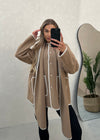 Tami Wool Look Jacket & Scarf Set - Camel