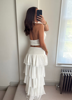 Rita Halter Skirt Set - White