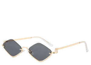 St Moritz Black & Gold Oval Sunglasses
