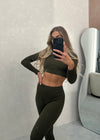 Eden Khaki Seamless Ribbed Set