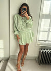 Maya Pistachio Ruffle Mini Dress