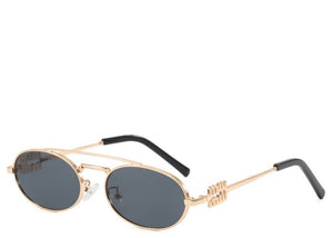 Amalfi Coast Black & Gold Oval Sunglasses