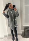 Tami Wool Look Jacket & Scarf Set - Grey