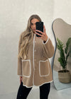 Tami Wool Look Jacket & Scarf Set - Camel