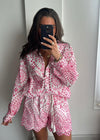 Lana Broderie Co-Ord Shorts Set - Pink