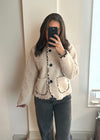 Gigi Leopard Trim Jacket - Beige