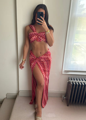 Lia Red Zigzag Co-Ord Set