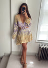 Zuri Embellished Metallic Cutout Dress - Lilac / Peach