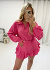 Sophia Multicolour Linen Set - Pink
