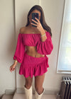 Ula Hot Pink Skirt Set