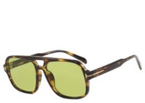 Dallas Leopard Green Tint Sunglasses