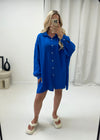 Ella Sequin Evil Eye Shirt - Blue