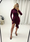 Nicole Glitter Drape Dress -  Pink