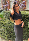 Lila Crochet Skirt Set - Black
