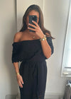 Fia Black Crochet Maxi Dress
