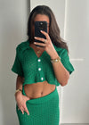 Lila Crochet Skirt Set - Emerald Green