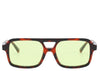 Boston Square Leopard Lime Sunglasses