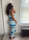 Leila Blue One Shoulder Dress