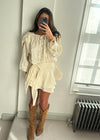 Maya Cream Ruffle Mini Dress