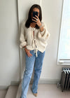 Raya Bow Knit Cardigan - Cream