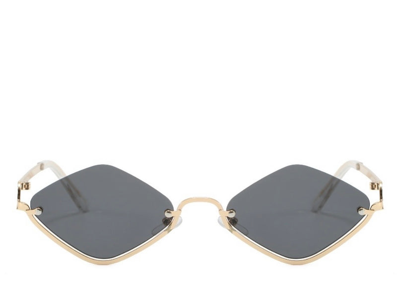 St Moritz Black & Gold Oval Sunglasses