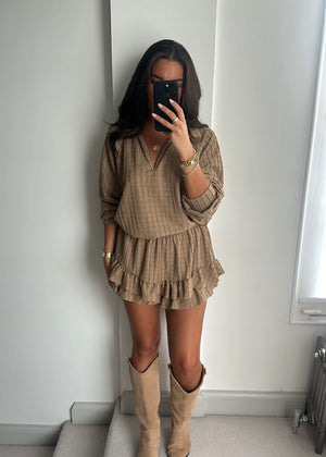 Luna Broderie Co-Ord Set - Mocha