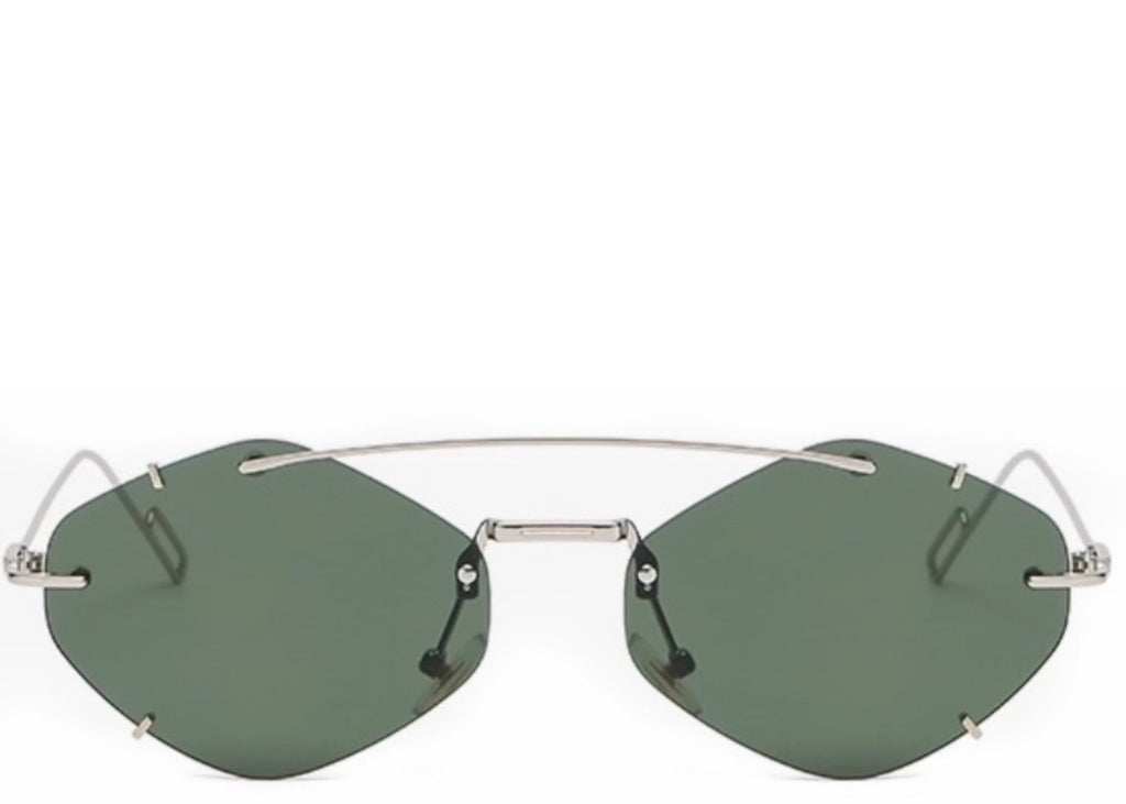 Sydney Hexagon Green Sunglasses