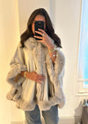 Isobel Luxe Faux Fur Cape - Stone