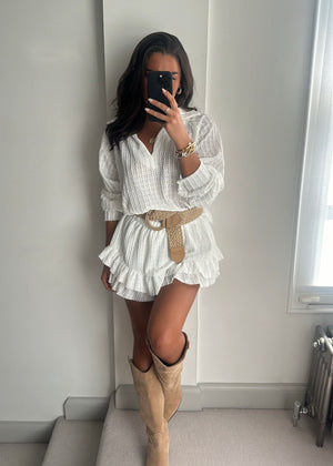Luna Broderie Co-Ord Set - White