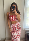 Dulce Maxi Skirt Co-Ord Set - Red