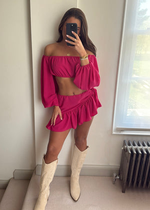 Ula Hot Pink Skirt Set