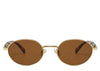 Rome Brown & Gold Oval Sunglasses
