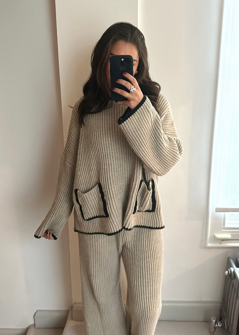 Tima Knit Jumper & Trouser Set - Mocha